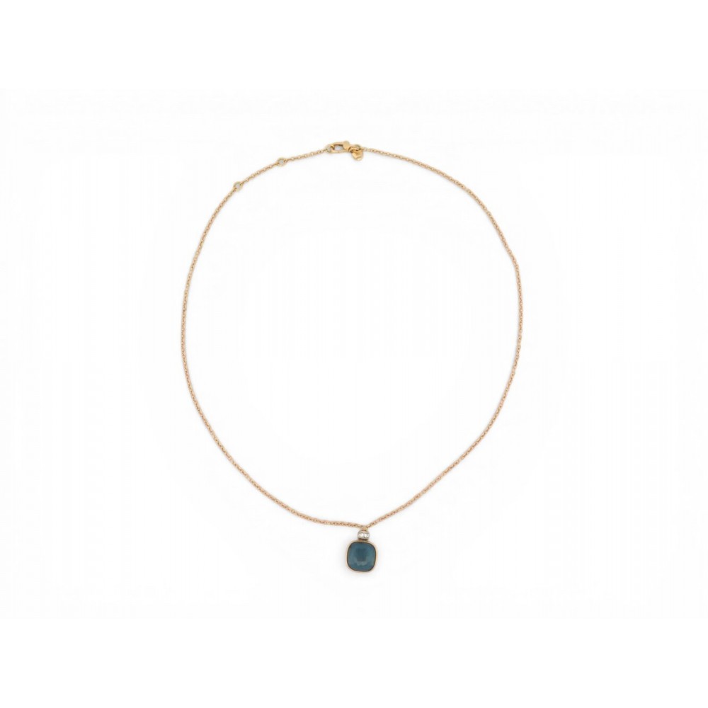 NEUF COLLIER POMELLATO NUDO CLASSIC PENDENTIF OR ROSE 18K TOPAZE NECKLACE 4300€