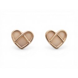 NEUF BOUCLES D'OREILLES L'ATTRAPE COEUR OR ROSE 18K PIERRE OPALE EARRINGS 1500€