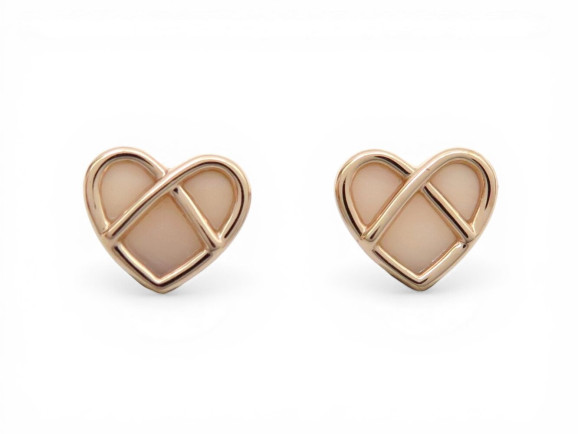  boucles d'oreilles l'attrape coeur or rose 18k