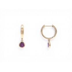 NEUF BOUCLES D'OREILLES POIRAY CREOLES LOLITA GRENAT OR JAUNE 18K EARRINGS 1060€