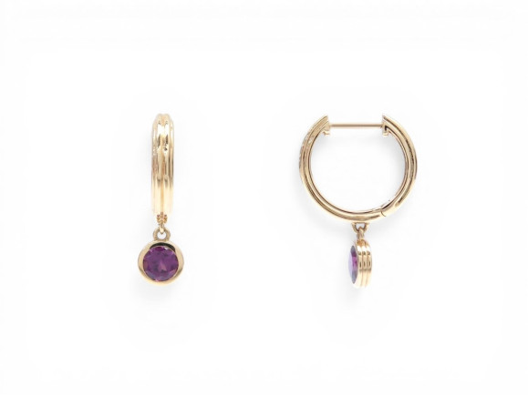  boucles d'oreilles poiray creoles lolita grenat