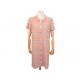 NEUF VINTAGE ROBE BLOUSE CHANEL BOUTON NACRE P14945 L 42 LAINE ROSE DRESS 4890€