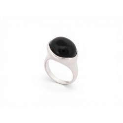 BAGUE TIFFANY & CO CABOCHON JADE NOIR ELSA PERETTI 55 ARGENT MASSIF RING 1450€