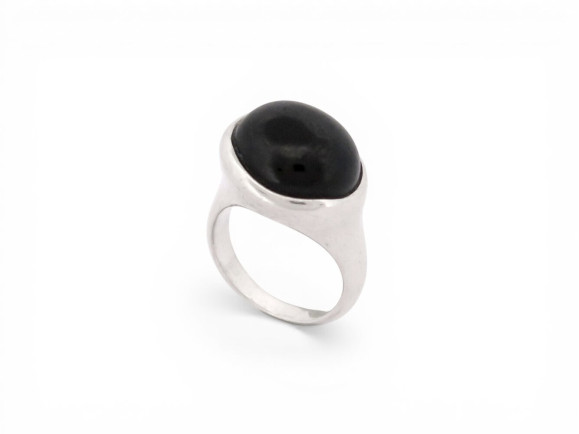bague tiffany co cabochon jade noir elsa peretti 55