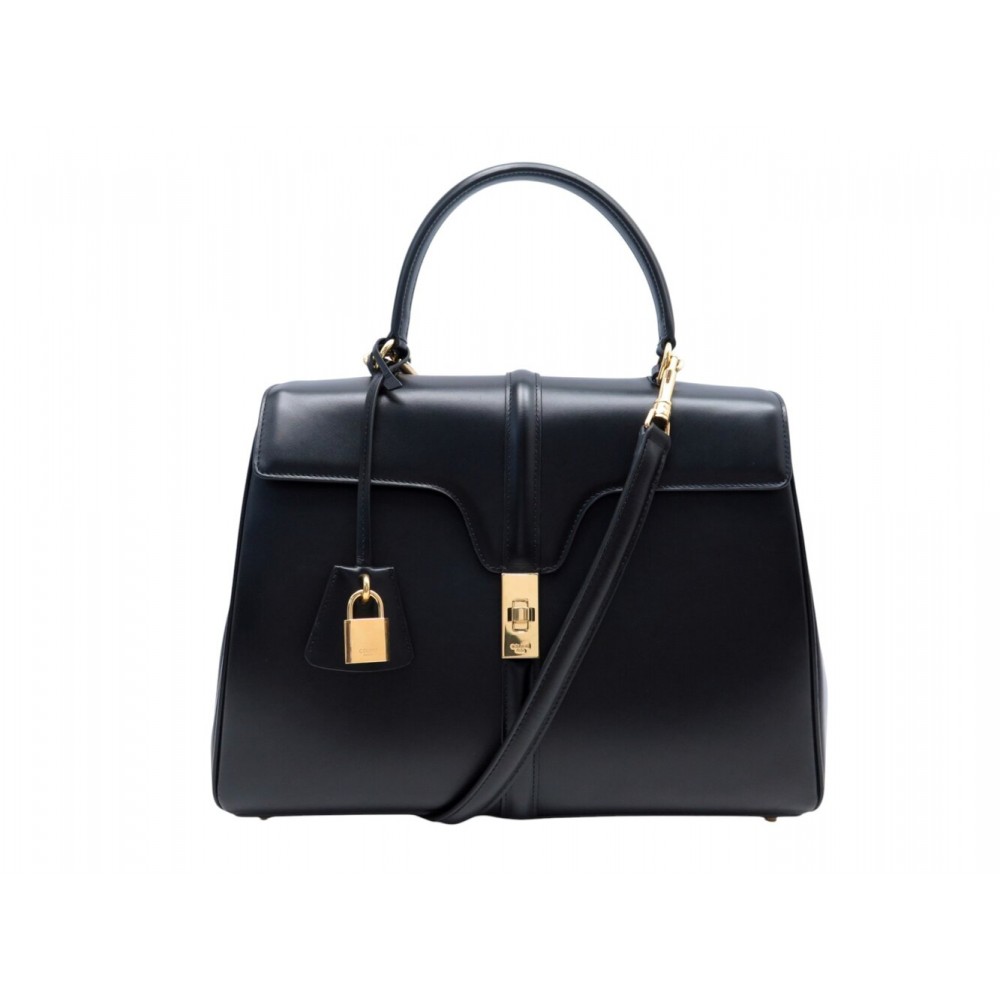 SAC A MAIN CELINE 16 CLASSIQUE 187373BEY EN CUIR NOIR BANDOULIERE HAND BAG 4000€
