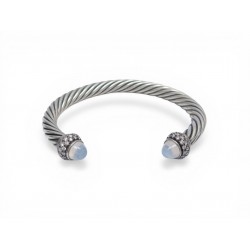 BRACELET DAVID YURMAN CLASSIC CABLE 7MM CALCEDOINE & DIAMANTS ARGENT 925 2500€