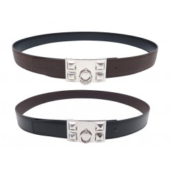 NEUF CEINTURE HERMES BOUCLE COLLIER DE CHIEN 32MM CUIR REVERSIBLE 95 BELT 815€