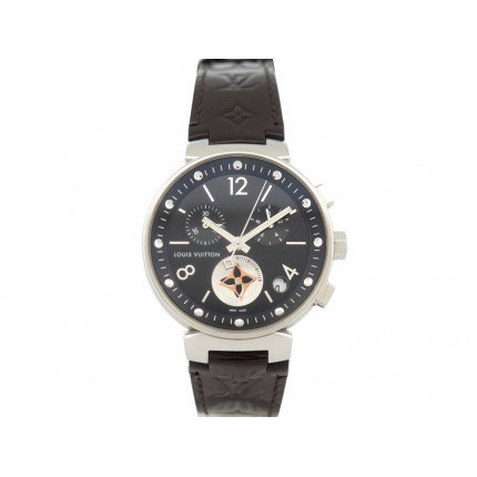 MONTRE LOUIS VUITTON TAMBOUR MOON STAR Q8D11 QUARTZ 38 MM CHRONO EN ACIER 3700€
