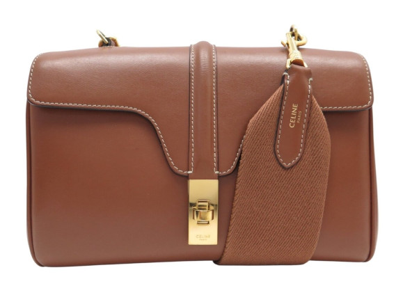 sac a main celine teen 16 soft pm 196853 en cuir camel