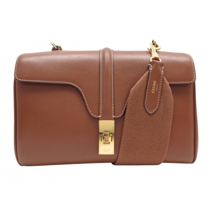SAC A MAIN CELINE TEEN 16 SOFT PM 196853 EN CUIR CAMEL BANDOULIERE PURSE 2500€