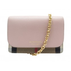 NEUF SAC A MAIN BURBERRY HAMPSHIRE TARTAN CHECK CUIR BANDOULIERE CLUTCH BAG 950€