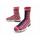 CHAUSSURES FENDI SOCK SNEAKERS TARTAN ROUGE 38 BASKETS CHAUSSETTES SHOES 650€