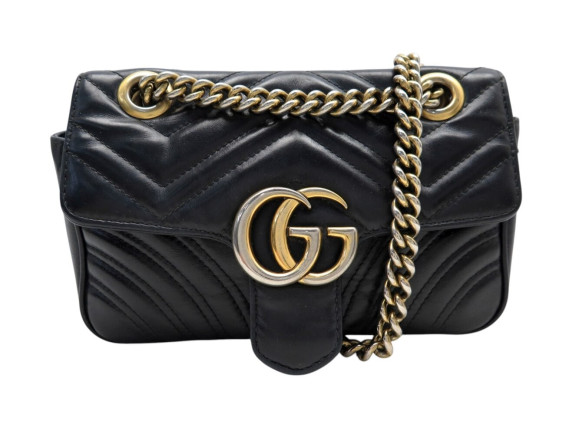 sac a main gucci marmont gg pm 446744 cuir noir