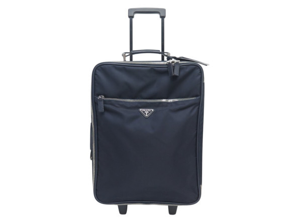 valise cabine prada trolley vv0030 toile nylon cuir