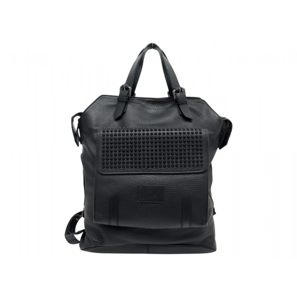 SAC A DOS CHRISTIAN LOUBOUTIN SPIKE EN CUIR GRAINE NOIR LEATHER BACKPACK 2390€