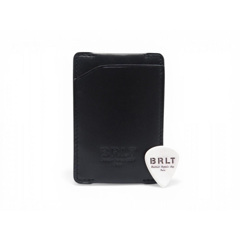 NEUF PORTE CARTES BERLUTI BRLT EN CUIR NOIR + MEDIATOR GUITARE CARDS HOLDER 340€