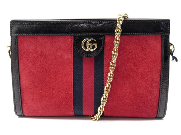  sac a main gucci ophidia pm 503877 en suede rouge