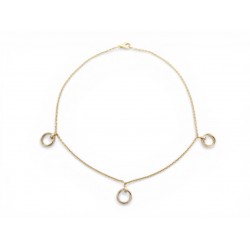 VINTAGE COLLIER CARTIER TRINITY CHARMS 3 ANNEAUX EN ORS 18K 41CM GOLD NECKLACE