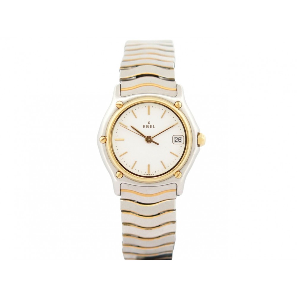 VINTAGE MONTRE EBEL SPORT CLASSIC 1087121 27 MM EN OR & ACIER LADY QUARTZ WATCH
