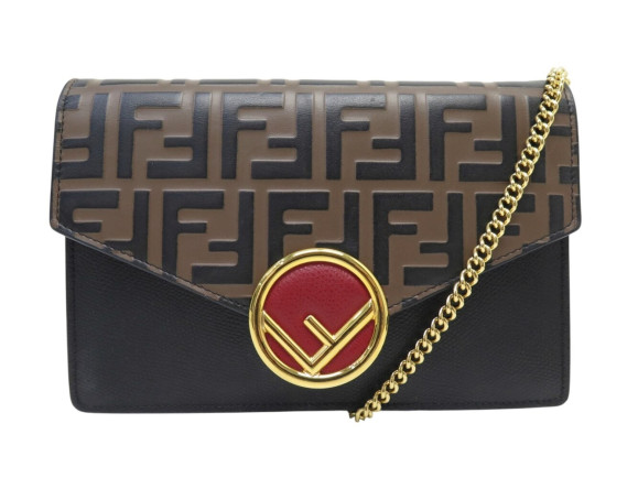 sac a main fendi woc wallet on chain cuir ff 8bs006