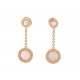NEUF BOUCLES D'OREILLES BULGARI BVLGARI PENDANTES OR ROSE 18K DIAMANTS EARRINGS