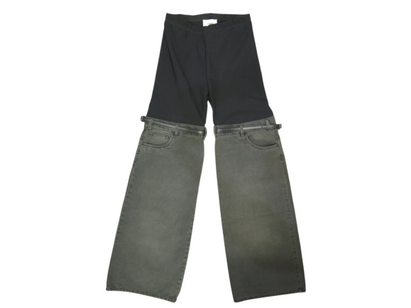  pantalon coperni jean hybrid en denim gris