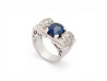 bague tank art deco t52 or 18k 16.6gr sertie saphir