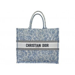 SAC A MAIN CHRISTIAN DIOR BOOK TOTE GM EN TOILE BRODERIE BLEUE + BOITE BAG 2800€