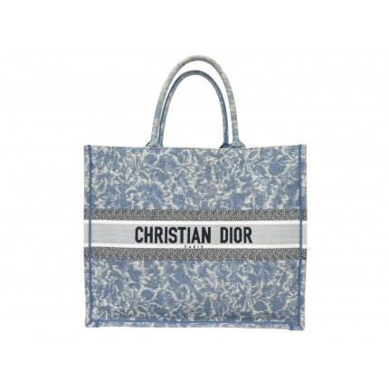 SAC A MAIN CHRISTIAN DIOR BOOK TOTE GM EN TOILE BRODERIE BLEUE + BOITE BAG 2800€
