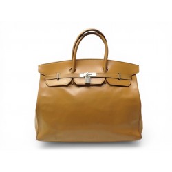 VINTAGE SAC A MAIN HERMES BIRKIN 40 EN CUIR NATUREL 1998 DE VOYAGE TRAVEL BAG
