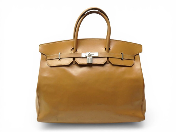 sac a main hermes birkin 40 en cuir naturel
