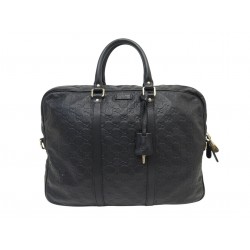 SACOCHE GUCCI MALETTE GG 201480 EN CUIR GUCCISSIMA NOIR CARTABLE BRIEFCASE 2400€