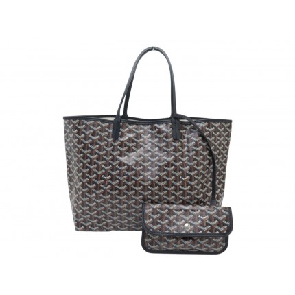 NEUF SAC A MAIN GOYARD SAINT LOUIS PM TOILE GOYARDINE NOIRE + POCHETTE TOTE BAG