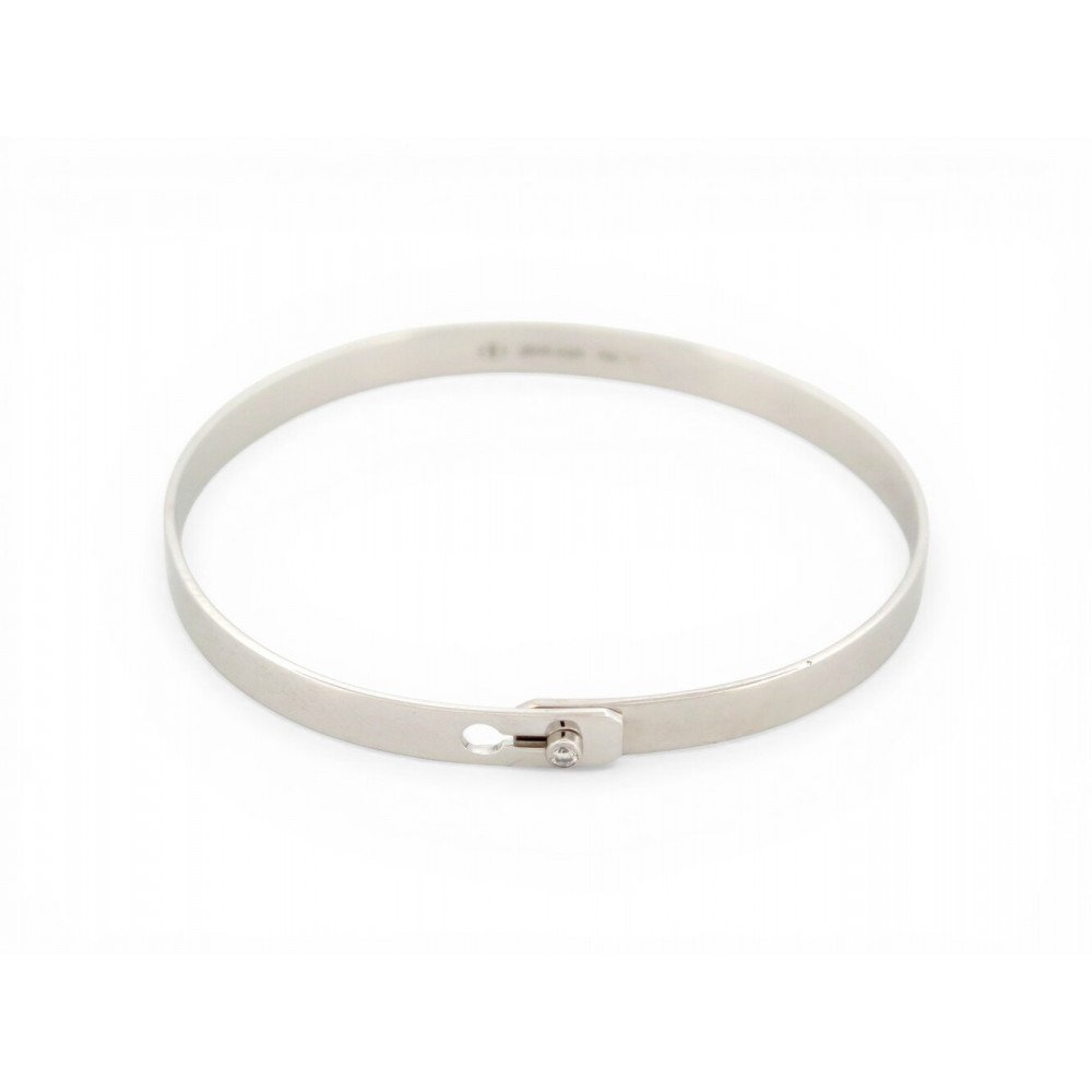 BRACELET DINH VAN SERRURE 335212 T17 EN OR BLANC 18K 12GR DIAMANT BANGLE 4900€