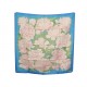 NEUF FOULARD HERMES LES PIVOINES VAUZELLES CARRE 90 SOIE BLEU SILK SCARF 580€