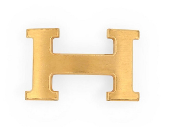 boucle de ceinture hermes h pour lien 32 mm metal dore