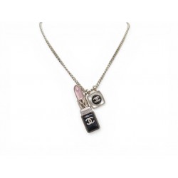 NEUF COLLIER CHANEL PENDENTIFS LOGO CC ROUGE A LEVRE AB7670 2022 NECKLACE 1210€