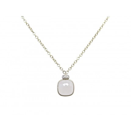 NEUF COLLIER POMELLATO NUDO MINI PENDENTIF OR JAUNE 18K ET QUARTZ NECKLACE 2400€