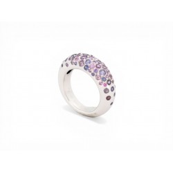 NEUF BAGUE CHAUMET GRAINS DE CAVIAR SAPHIRS MAUVE T50 OR BLANC 18K RING 7900€