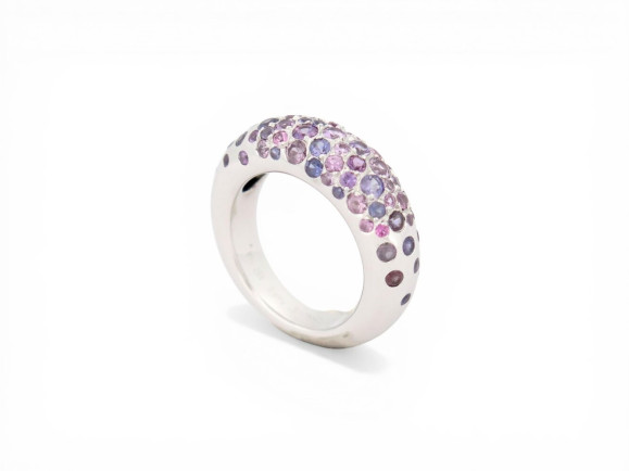  bague chaumet grains de caviar saphirs mauve t50