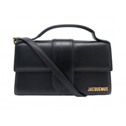 SAC A MAIN JACQUEMUS LE GRAND BAMBINO 213BA007 EN CUIR NOIR BANDOULIERE BAG 820€