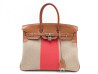 rare sac a main hermes birkin 35 flag toile cuir