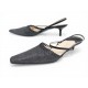 CHAUSSURES CHANEL SANDALES SLINGBACK 40 CUIR GRIS BOITE GREY LEATHER SHOES 1150€