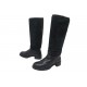 CHAUSSURES HERMES BOTTES 36 CAVALIERES EN CUIR NOIR & DAIM FOURREES BOOTS 2450€