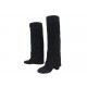 CHAUSSURES CHANEL BOTTES GUETRES MATELASSEES G28029 36.5 DAIM NOIR BOOTS 2250€
