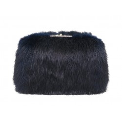 SAC A MAIN BALENCIAGA 371093 MINAUDIERE FOURRURE DE VISON MINK FUR CLUTCH 1990€