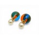NEUF BOUCLES D'OREILLES DIOR TRIBALES MULTICOLORES METAL DORE GOLD EARRINGS 390€