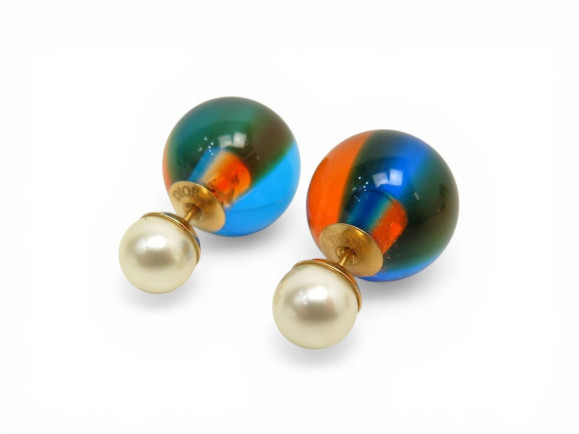 boucles d'oreilles dior tribales multicolores