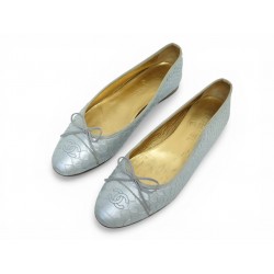CHAUSSURES CHANEL BALLERINES LOGO CC G02819 41.5 EN CUIR DE PYTHON SHOES 1330€