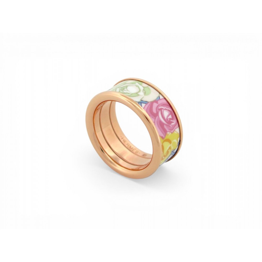 NEUF BAGUE HERMES LA ROSERAIE MM H414317 EMAIL MULTICOLORE 54 RING + BOITE 425€